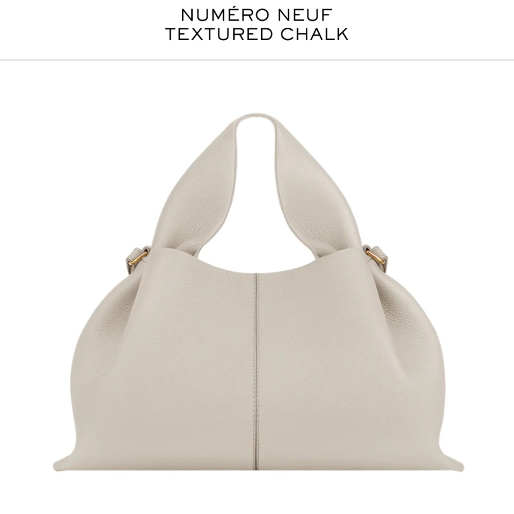 Polène | New Numero Neuf Leather Bag in Textured Chalk